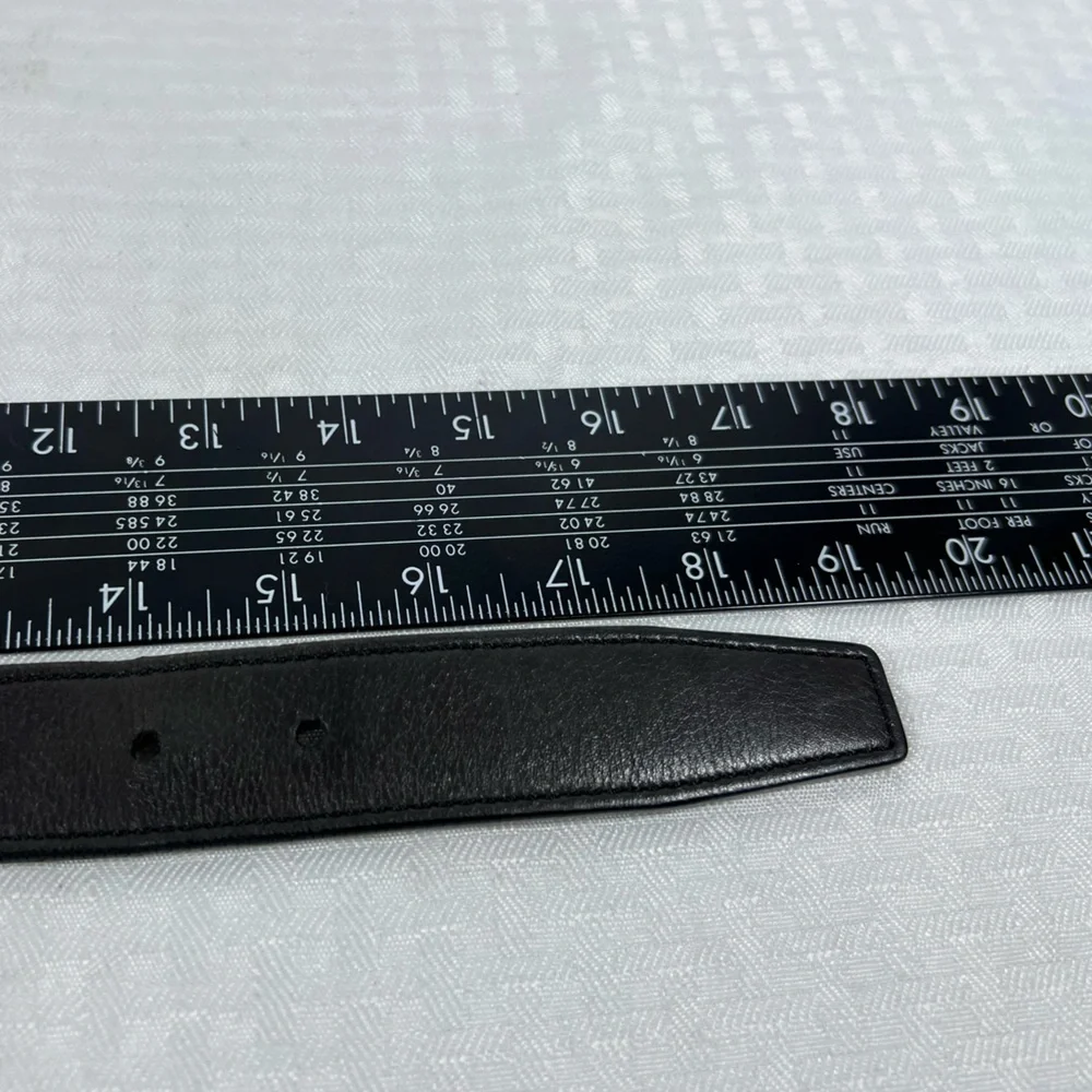 Coach Black Leather Dress Belt Silver Buckle